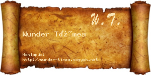 Wunder Tímea névjegykártya